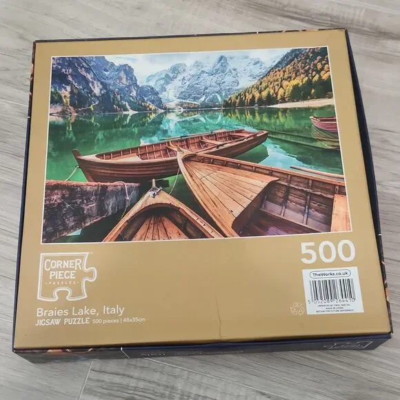 Corner Piece Braies Lake Italy 500 Pc Puzzle Scenic Landscape Mountains Lake - Picture 5 of 9